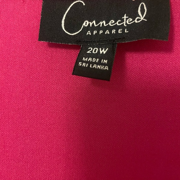 “Connected Apparel” Elegant Pink Short Sleeve Dress with Knot Detail - 20W - Picture 3 of 8